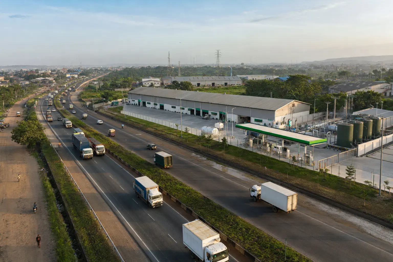 A Nigerian transport and industrial corridor with logistics and clean-energy infrastructure